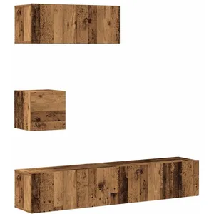 Vidaxl ensemble de meuble tv mural 4 pcs vieux bois bois d'ingénierie pas cher