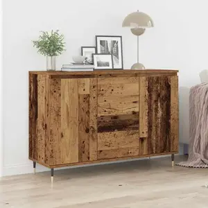 vidaXL Buffet avec Portes et tiroirs en Vieux Bois 101,5x35x70 cm pas cher