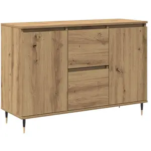 vidaXL Buffet Chêne artisanal 101,5 x 35 x 70 cm Bois d'ingénierie pas cher