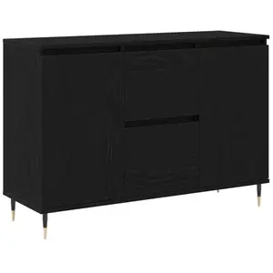 vidaXL Buffet Chêne noir 101,5 x 35 x 70 cm Bois d'ingénierie pas cher