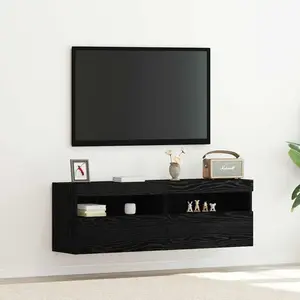 vidaXL Meuble TV mural Chêne noir 60 x 30 x 40 cm Bois d'ingénierie