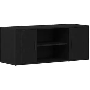 vidaXL Meuble Tv Vidaxl Noir Chêne 100x35x40 Cm Bois D'ingénierie pas cher