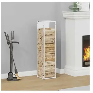 Comparateur de prix : vidaXL Portant de bois chauffage blanc 25x25x100 cm