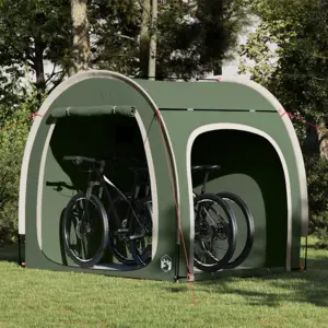 vidaXL Tente de rangement pour vélos avec toit Vert 218 x 156 x 180 cm pas cher