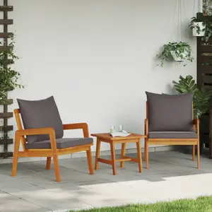 VIDAXL Ensemble De Bistro 3 Pièces Avec Coussins En Bois D'acacia pas cher