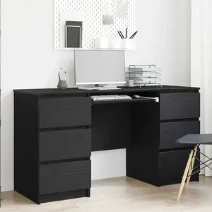 Comparateur de prix : vidaXL Vidaxl Bureaux 2 Pcs Chêne Noir 140x50x76 Cm Bois D'ingénierie