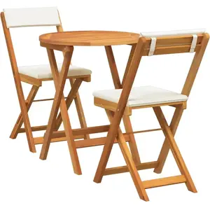 Vidaxl ensemble de salle à manger pour jardin 3 pcs huile naturelle pas cher