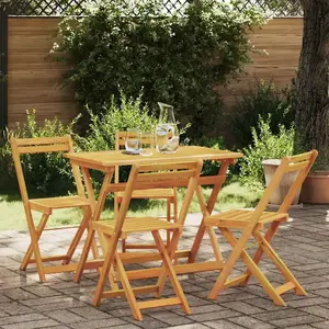 Comparateur de prix : vidaXL Ensemble Bistro Pliable 5 Pièces en Bois Massif Acacia