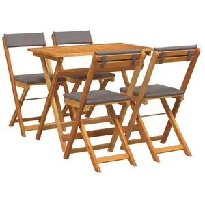 vidaXL Ensemble bistrot 5 pcs Huile Naturelle Bois d'Acacia Massif pas cher
