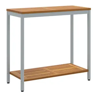 Comparateur de prix : vidaXL Table de jardin avec stockage Naturel et gris 80 x 35 x 75 cm