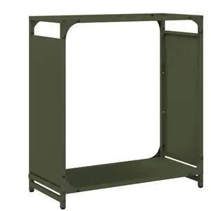Vidaxl portant de bois chauffage vert olive 60x28x65 cm pas cher