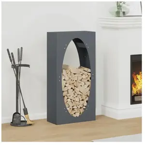 Vidaxl portant de bois chauffage anthracite 50x23x100 cm pas cher