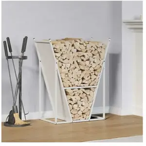 Comparateur de prix : Vidaxl portant de bois chauffage blanc 69,5x35x81 cm