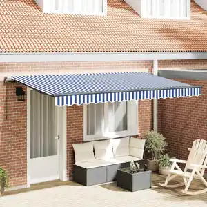 Comparateur de prix : vidaXL Auvent Rétractable Bleu et Blanc 3.5 x 2 m