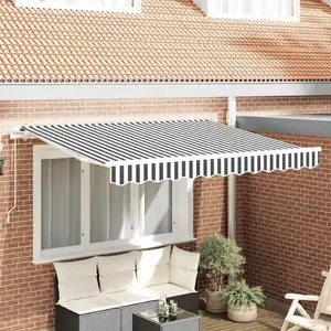 vidaXL Store rétractable anthracite et blanc 300 x 200 cm pas cher
