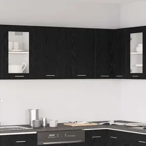 vidaXL Armoire suspendue avec étagère Lyon Chêne noir 80 x 31 x 60 cm pas cher