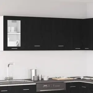 vidaXL Armoire suspendue Lyon 2 pcs Chêne noir 50 x 31 x 60 cm pas cher