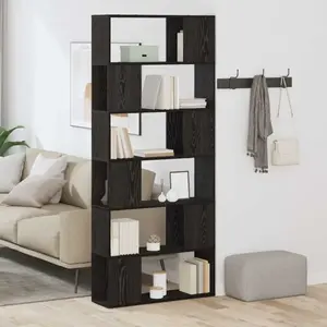 vidaXL Étagère Vidaxl En Chêne Noir 80x24x186 Cm En Bois D'ingénierie pas cher