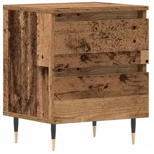 vidaXL Table De Chevet Vidaxl Vieux Bois 40x35x50 Cm En Bois Aggloméré pas cher