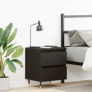vidaXL Cabinet de chevet Chêne noir 40 x 35 x 50 cm Bois d'ingénierie pas cher