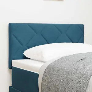 vidaXL Tête de lit à blocs en diamant Bleu Foncé 80 cm Velours pas cher