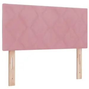 vidaXL Tête de lit Design à Blocs en Diamant Rose 100 cm Velours pas cher