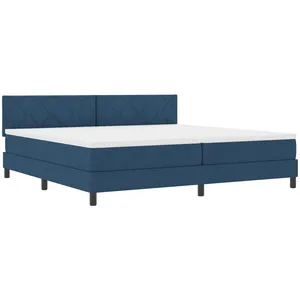vidaXL Vidaxl Lit À Ressorts Avec Matelas Bleu 200x200 Cm Tissu pas cher
