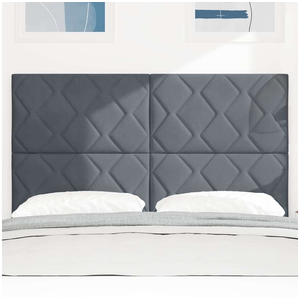 vidaXL Tête de lit LED Gris foncé 144 cm Cuir synthétique pas cher