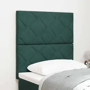 vidaXL Tête de lit LED Vert foncé 80 cm Cuir synthétique pas cher