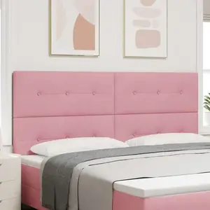 vidaXL Headboard LED Rose 100 cm Velours pas cher