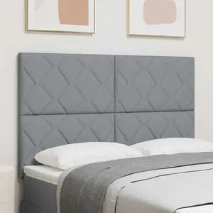 Tête De Lit Avec Des Lumières À Led Gris Clair 160 Cm Tissu Vidaxl pas cher