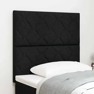 vidaXL Tête de lit design blocs de diamant noire 100 cm en tissu pas cher