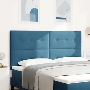 vidaXL Tête de lit LED Bleu foncé 90 cm Velours pas cher