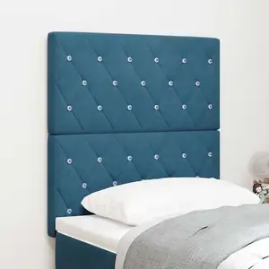 vidaXL Tête de lit LED avec tête de lit Bleu foncé 80 cm Polyester pas cher