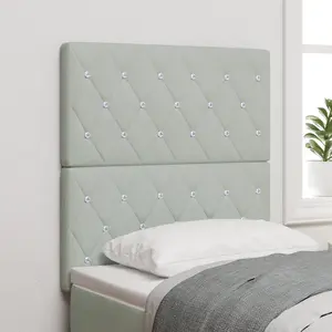 vidaXL Tête de lit LED avec tête de lit Gris clair 80 cm Polyester pas cher