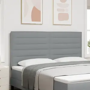 vidaXL Vidaxl Tête De Lit Led Design Lignes Gris Clair 90 Cm Tissu pas cher