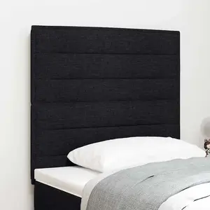 vidaXL Tête de lit LED Design Lignes Noire 80 cm Tissu pas cher