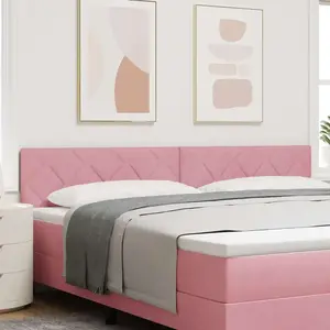 vidaXL Tête de Lit Design Bloc de Diamants Rose 200 cm Velours pas cher
