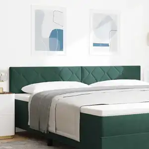 vidaXL Tête de lit Design Blocs de Diamant Vert Foncé 200 cm Velours pas cher
