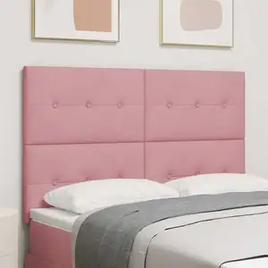vidaXL Tête de lit LED Rose 80 cm Velours pas cher