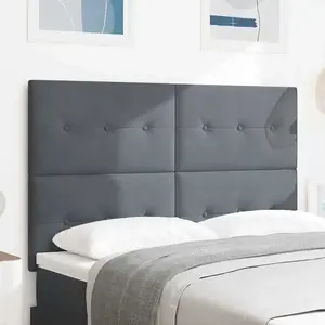 vidaXL Têtière LED Gris foncé 80 cm Velours pas cher