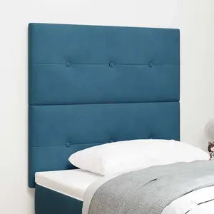 vidaXL Tête de Lit LED Bleu Foncé 80 cm Velours pas cher