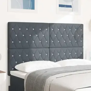 vidaXL Vidaxl Tête De Lit Led Gris Foncé 80 Cm Velours pas cher