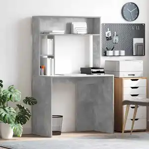 vidaXL Bureau Gris béton 91 x 50 x 149 cm Bois d'ingénierie pas cher
