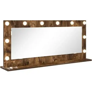 vidaXL Miroir de vanité Rectangulaire Chêne fumé 100 x 45 x 18 cm