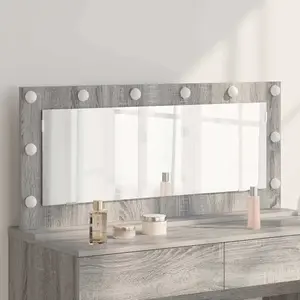 vidaXL Miroir de vanité Rectangulaire Gris Sonoma 100 x 45 x 18 cm pas cher
