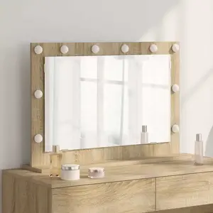 vidaXL Miroir de Vanité  Chêne Sonoma Bois d'ingénierie, Verre pas cher
