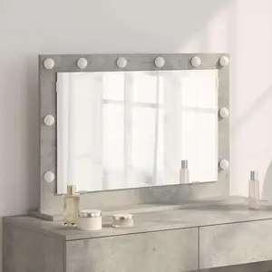 vidaXL Miroir de beauté  Gris béton Verre 80 x 55 x 18 cm Miroir