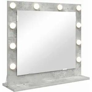 Comparateur de prix : vidaXL Miroir de vanité Rectangulaire Gris béton 60 x 55 x 18 cm