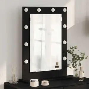 vidaXL Vidaxl Miroir De Coiffure Chêne Noir Bois 70 X 50 X 18 Cm